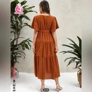 strapless open back dress See-Through Half Sleeves A Line Maternity Dress